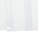 A white rectangular sheet with clear plastic strips with blue edges.