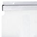 A white rectangular plastic strip curtain with a blue border.