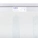 a white screen with a blue line