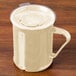 a white plastic cup with a handle