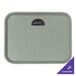 A square pearl gray Cambro fast food tray with a white logo on it.