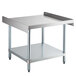 A Regency stainless steel equipment stand with a galvanized undershelf.