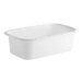 A white rectangular plastic storage lug with a slightly raised rim.