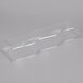 A Carlisle clear plastic wavy edge food pan on a white background.