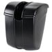 a close-up of a black trash can
