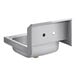 A silver stainless steel Regency wall mounted hand sink with a hole for a faucet.