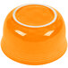 An orange Fiesta Gusto Bowl with a white rim.