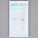 A Royal Paper Mexican themed white guest check with a drawing of a sombrero.