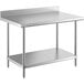 A Regency stainless steel work table with undershelf.