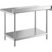 A Regency stainless steel work table with undershelf.