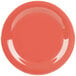 A GET Rio orange melamine plate with a narrow rim.