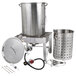 Backyard Pro All Stainless Steel 30 Qt. Turkey Fryer Kit / Steamer Kit - 55,000 BTU