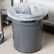a plastic bag in a trash can