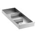 A stainless steel US Range grease pan assembly with two compartments.