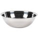 A silver Vollrath stainless steel mixing bowl.