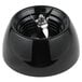 A black bowl with a metal blade inside.