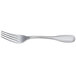 A close-up of the silver handle of an Arcoroc Capitale salad fork.
