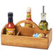 Cal-Mil 3691-99 Madera 10 1/4 inch x 5 inch x 5 1/2 inch 6 Section Reclaimed Wood Condiment Caddy with Handle