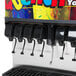 A black rectangular Servend countertop beverage dispenser with 8 levers.