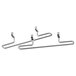 Three Cal-Mil chrome shelf brackets with hooks.