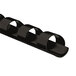 A Fellowes black plastic 3/8" binding comb with rings.