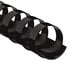 A black spiraled plastic binding comb with 25 rings.
