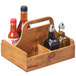 Cal-Mil 3692-99 Madera 9 3/4 inch x 8 inch x 7 1/2 inch 4 Section Reclaimed Wood Condiment Caddy with Handle