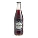 A close up of a Boylan Black Cherry Soda in a glass bottle.