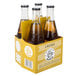 A yellow box containing six glass bottles of Boylan Creme Soda.