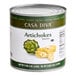 A case of 6 cans of Casa Diva quartered artichoke hearts.