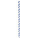 A blue and white striped paper straw.