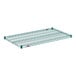 A green wire shelf measuring 24 inches by 42 inches.