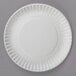 A white paper plate with a rippled edge.