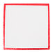 A white square with red border.