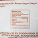 A close-up of a Golden Barrel 50 lb. bag of light brown sugar.