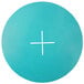 A blue circle with a white cross on it.