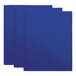 Three blue Universal letter size plastic folders.