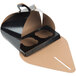 A black Enjay double cupcake tulip box with brown cupcake inserts.