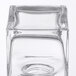 An American Metalcraft Vintage Collection glass salt and pepper shaker set with smooth square sides and a small hole in the middle.