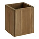 An American Metalcraft wooden square caddy with 4 compartments.