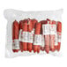 A white and red Hormel Rosa Grande Pepperoni label on a plastic bag.