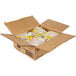 A white box full of Domino light brown sugar packages.