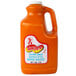 A plastic jug of Texas Pete Extra Mild Buffalo Style Wing Sauce with an orange label.