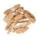 Brakebush Chik'N'Zips fajita chicken breast fillet strips in a pile on a white background.