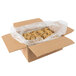 A box of David's Cookies Decadent Oatmeal Raisin Cookie Dough with cookies in it.
