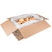 A cardboard box filled with Rich's Rustic Italian Focaccia Square Rolls.