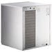 A silver rectangular Hoshizaki air cooled ice machine with a white label.