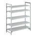 A grey metal Camshelving® Premium unit with 5 vented shelves.
