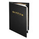 A black Menu Solutions Chadwick leather menu cover.