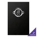 A black leather-like Menu Solutions booklet cover with a white logo on it.